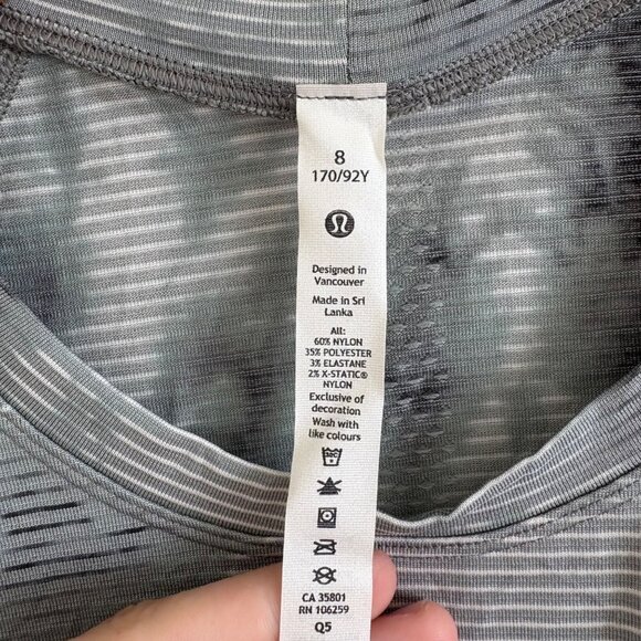 Lululemon Athletic Swiftly Tech Short Sleeve Shirt 2.0 Shibori Grey NWT Size 8 - Picture 6 of 7
